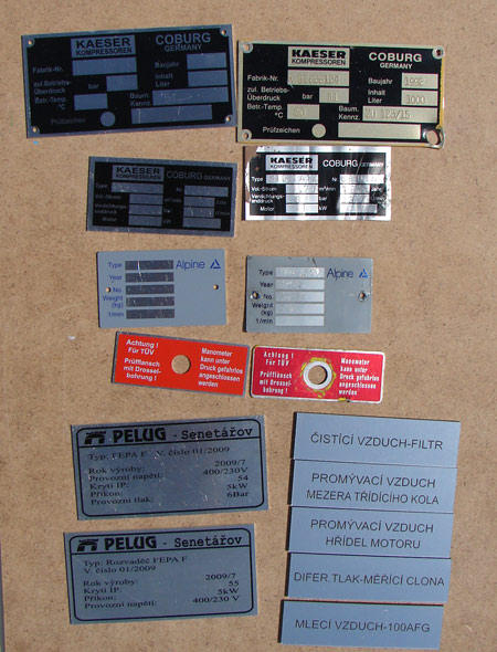 Výroba a renovace výrobních štítků